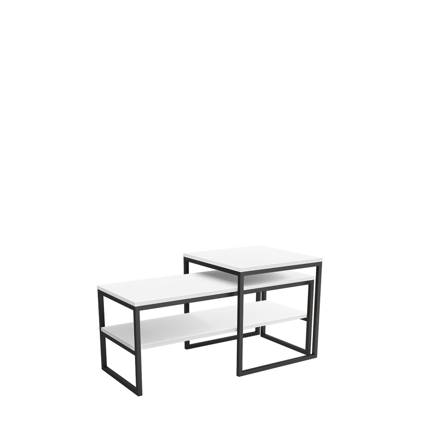 KIT 2x Soffbord TONY svart/vit