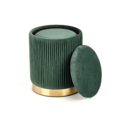 KIT 2x Taburett MONTY diameter 36/44 cm grön/guld