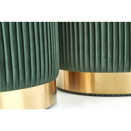KIT 2x Taburett MONTY diameter 36/44 cm grön/guld