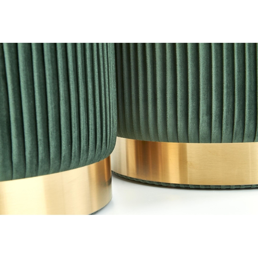 KIT 2x Taburett MONTY diameter 36/44 cm grön/guld