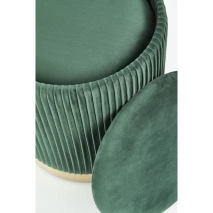 KIT 2x Taburett MONTY diameter 36/44 cm grön/guld