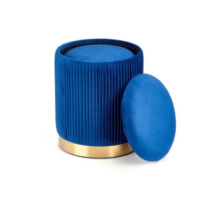 KIT 2x Taburett MONTY diameter 36/66 cm blå/guld
