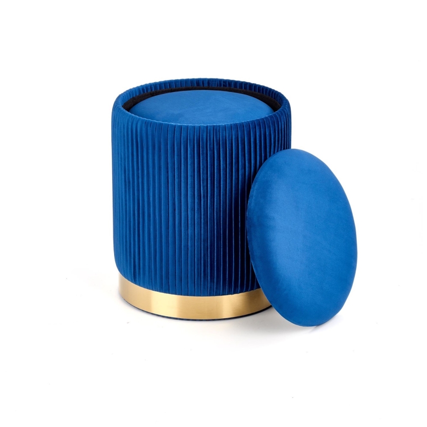 KIT 2x Taburett MONTY diameter 36/66 cm blå/guld