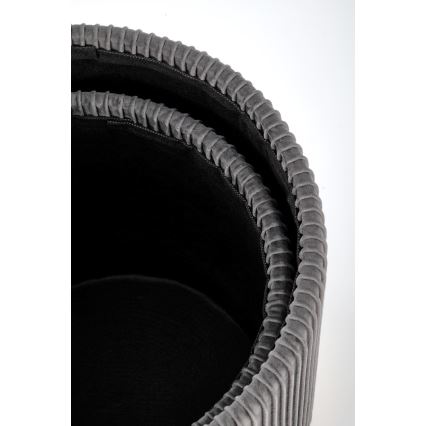 KIT 2x Taburett MONTY diameter 36/66 cm grå/guld