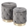 KIT 2x Taburett POLLY diameter 40/44 cm grå/guld