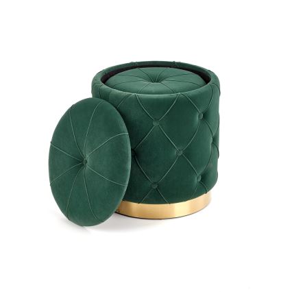 KIT 2x Taburett POLLY diameter 40/44 cm grön/guld