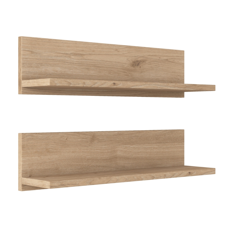 KIT 2x Vägghylla 60x15 cm brun