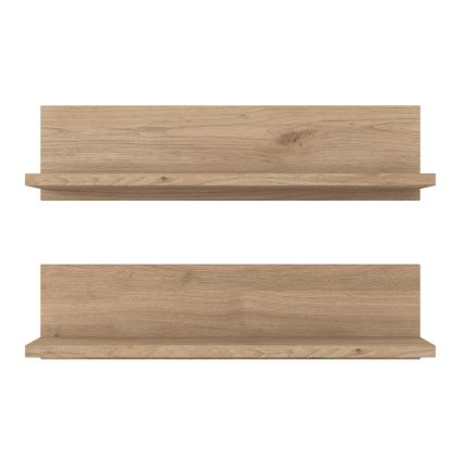 KIT 2x Vägghylla 60x15 cm brun