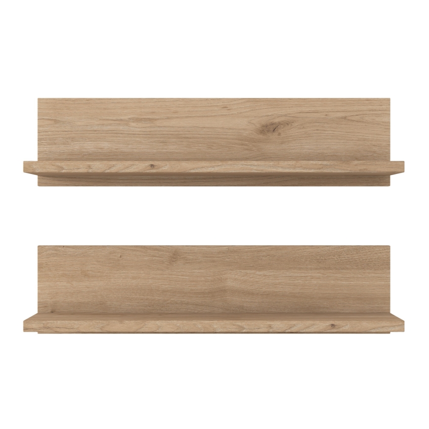 KIT 2x Vägghylla 60x15 cm brun