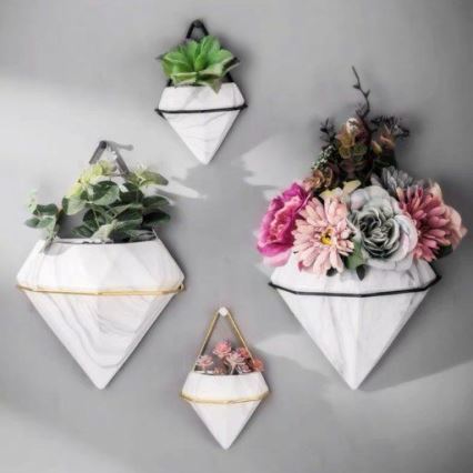 KIT 2x Wall flowerpot SEMELA 23x20 cm gyllene