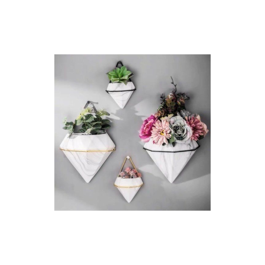 KIT 2x Wall flowerpot SEMELA 23x20 cm gyllene