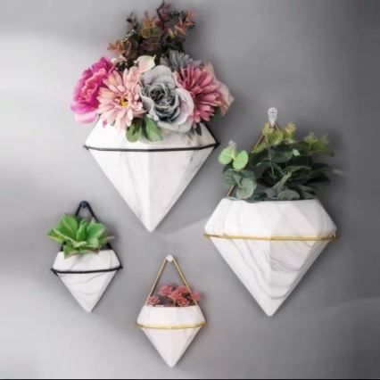 KIT 2x Wall flowerpot SEMELA 23x20 cm gyllene