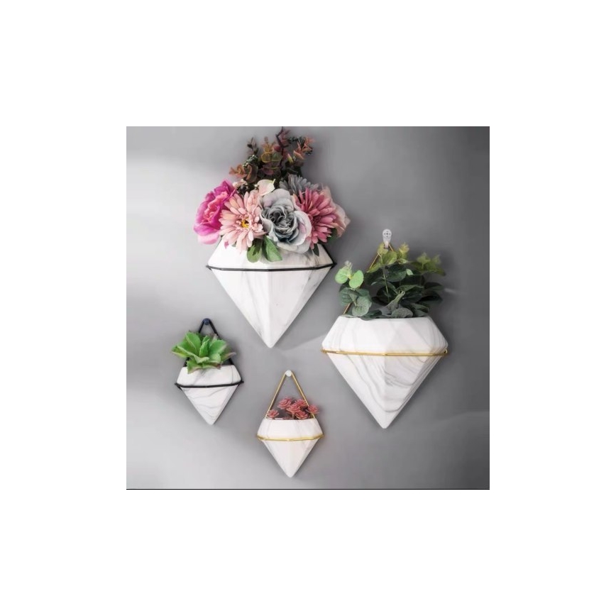 KIT 2x Wall flowerpot SEMELA 23x20 cm gyllene