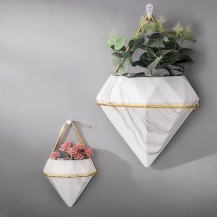 KIT 2x Wall flowerpot SEMELA 23x20 cm gyllene