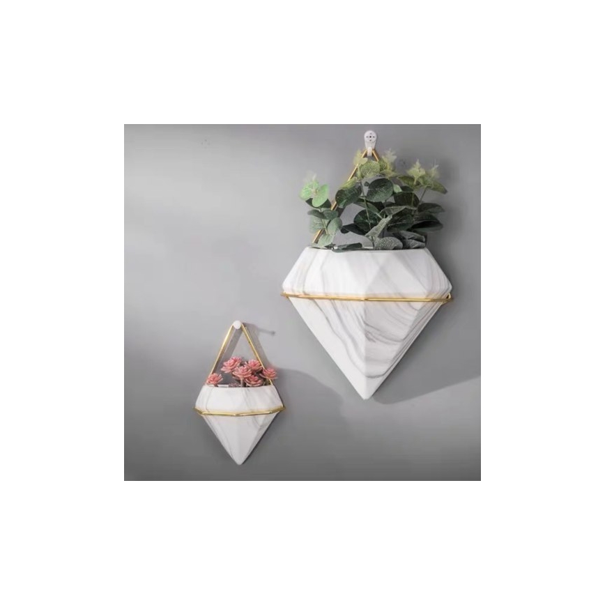 KIT 2x Wall flowerpot SEMELA 23x20 cm gyllene