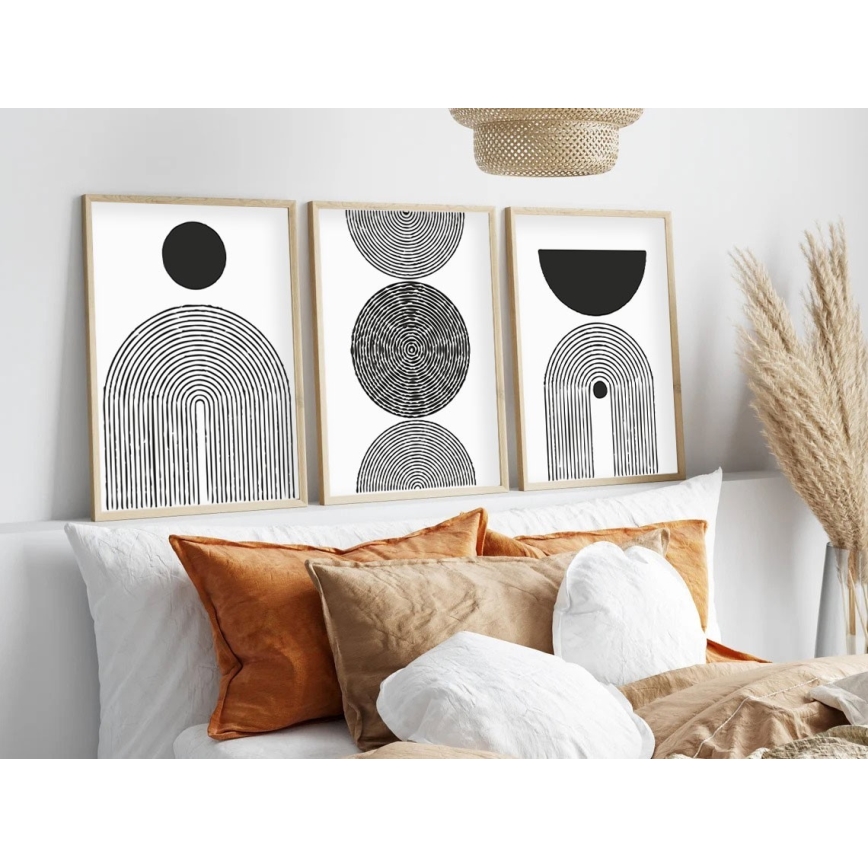 KIT 3x Bild i fotoram 50x70 cm svart/vit