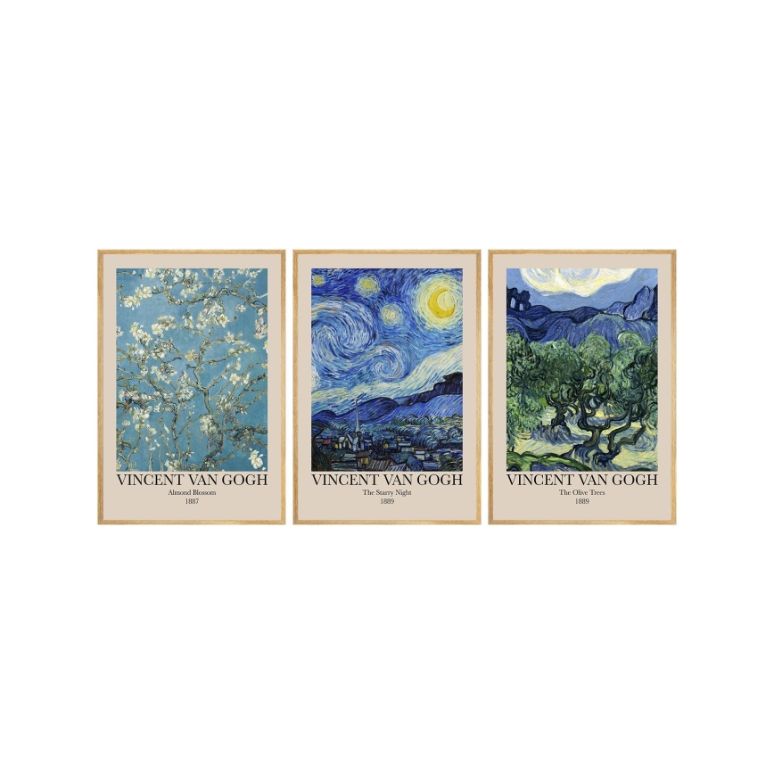 KIT 3x Bild i fotoram 50x70 cm Vincent van Gogh