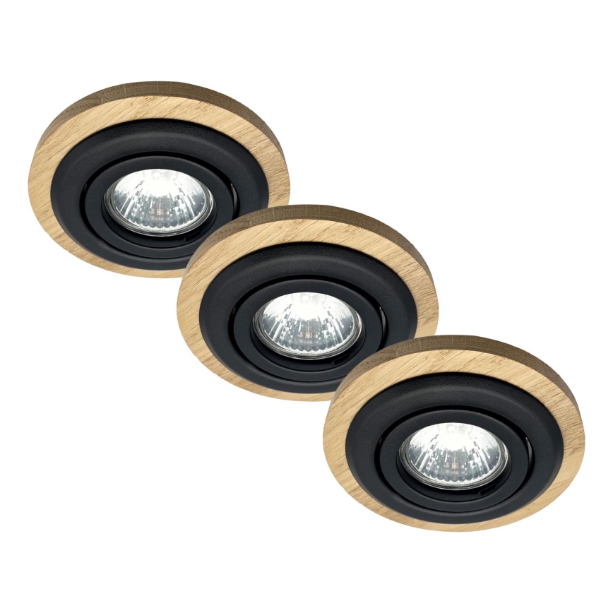 KIT 3x Infälld lampa TOBBY 1xG9/20W/230V diameter 11,5 cm ek/svart