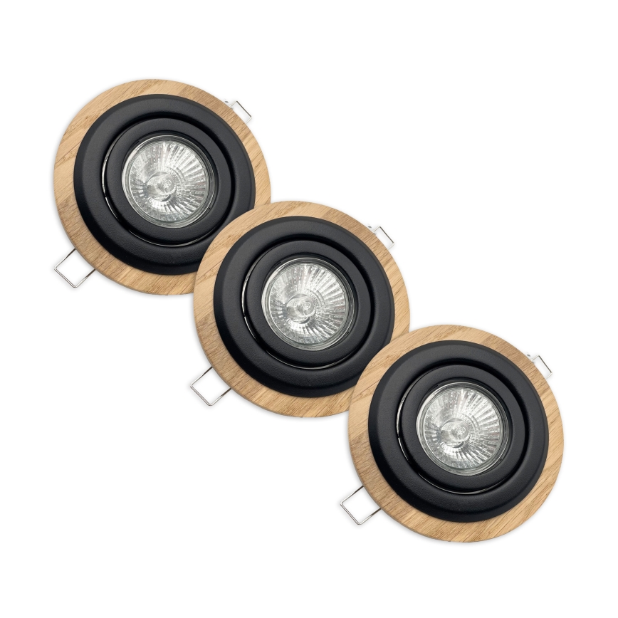 KIT 3x Infälld lampa TOBBY 1xG9/20W/230V diameter 11,5 cm ek/svart