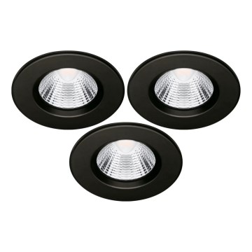 KIT 3x Infälld LED badrumsbelysning LED/5,5W/230V 2700K IP65 svart