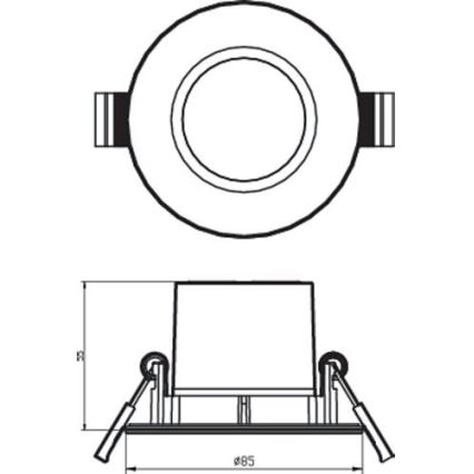 KIT 3x Infälld LED badrumsbelysning LED/5,5W/230V 2700K IP65 svart