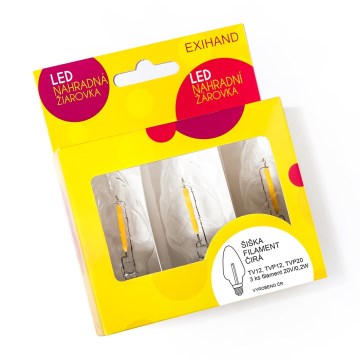 KIT 3x LED Ersättningsglödlampa CONE E10/20V/0,1A genomskinlig, Made in the EU