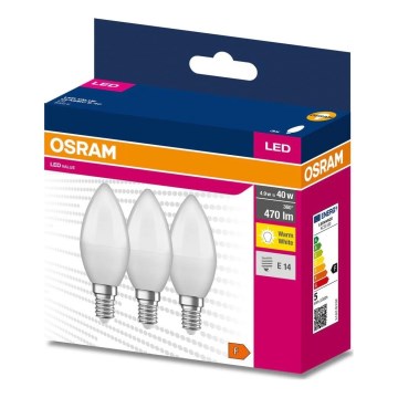 KIT 3x LED glödlampa B38 E14/4,9W/230V 3000K - Osram