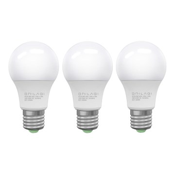KIT 3x LED glödlampa ECOLINE A60 E27/10W/230V 6500K - Brilagi