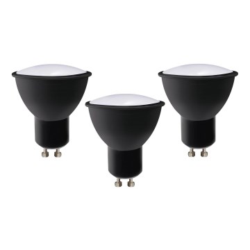 KIT 3x LED glödlampa ECOLINE GU10/6W/230V 4000K svart - Brilagi