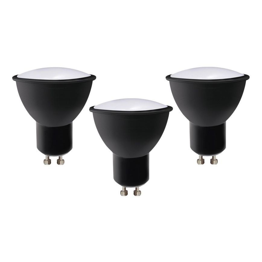KIT 3x LED glödlampa ECOLINE GU10/6W/230V 4000K svart - Brilagi