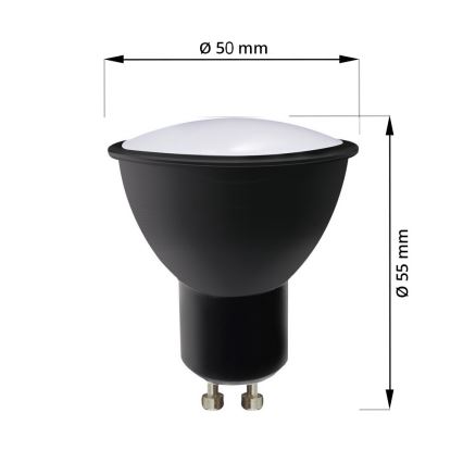 KIT 3x LED glödlampa ECOLINE GU10/6W/230V 4000K svart - Brilagi