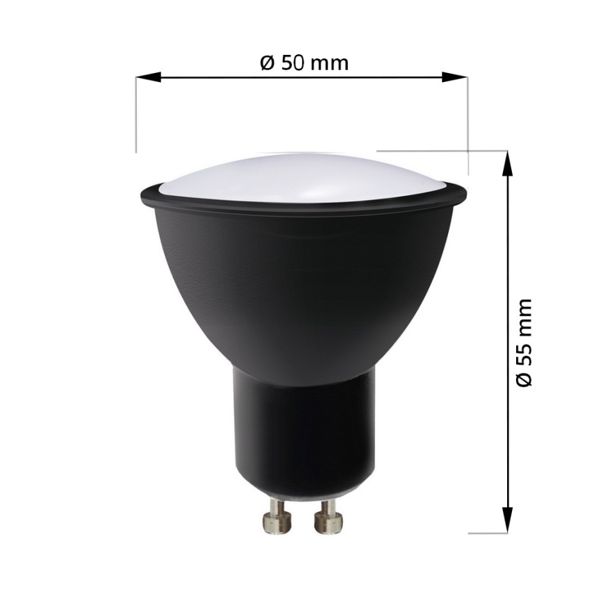 KIT 3x LED glödlampa ECOLINE GU10/6W/230V 4000K svart - Brilagi