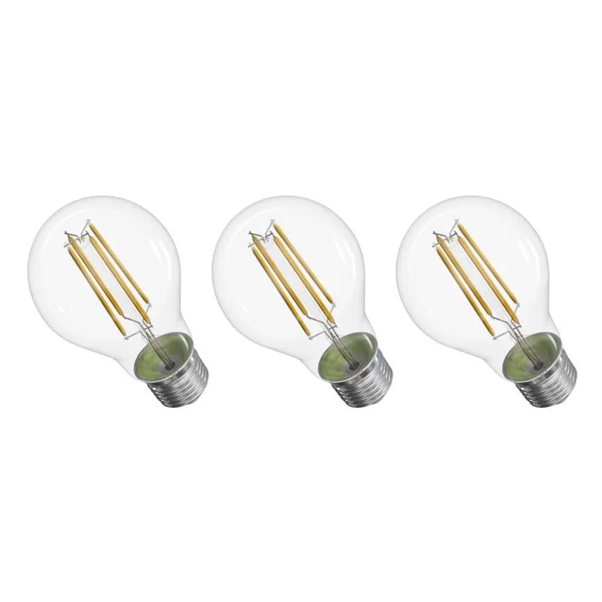 KIT 3x LED glödlampa FILAMENT A60 E27/3,8W/230V 2700K Energiklass A