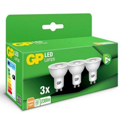 KIT 3x LED glödlampa GU10/3,1W/230V 2700K - GP