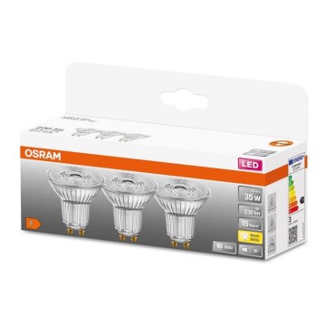 KIT 3x LED glödlampa PAR16 GU10/2,6W/230V 2700K - Osram