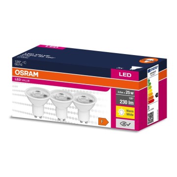 KIT 3x LED glödlampa PAR16 GU10/2,8W/230V 2700K 120° - Osram
