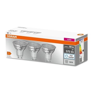 KIT 3x LED glödlampa PAR16 GU10/6,9W/230V 6500K - Osram