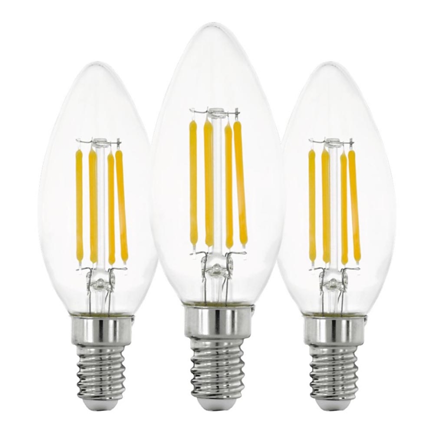 KIT 3x LED glödlampa VINTAGE C35 E14/7W/230V 2700K - Eglo 110304