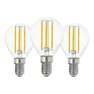KIT 3x LED glödlampa VINTAGE P45 E14/7W/230V 2700K - Eglo 110303