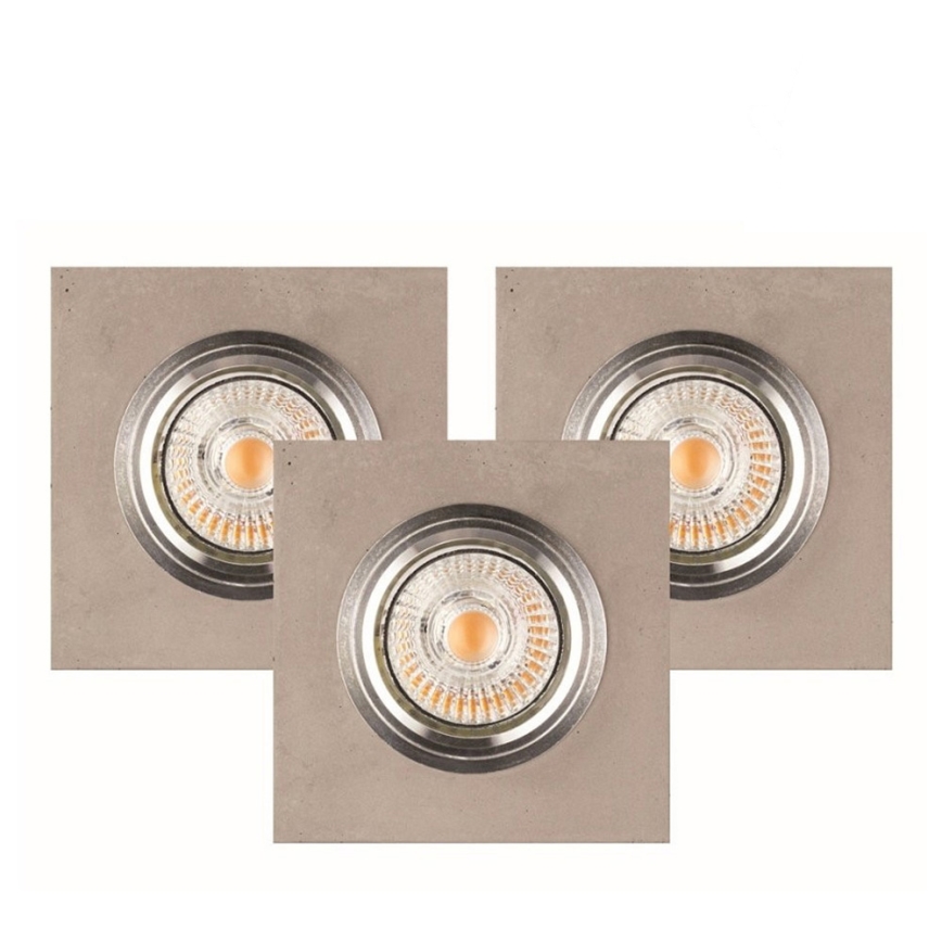 KIT 3x LED infälld belysning VITAR 1xGU10/5W/230V CRI 90 betong – FSC certifierade