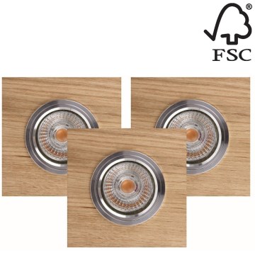 KIT 3x LED infälld belysning VITAR 1xGU10/5W/230V CRI 90 ek – FSC certifierade