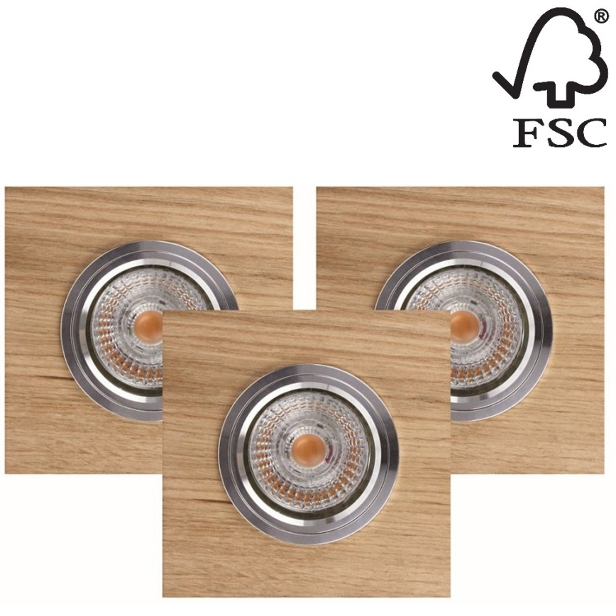 KIT 3x LED infälld belysning VITAR 1xGU10/5W/230V CRI 90 ek – FSC certifierade