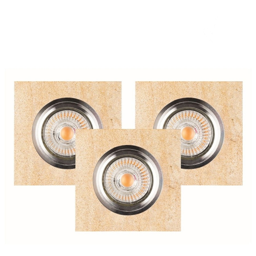 KIT 3x LED infälld belysning VITAR 1xGU10/5W/230V CRI 90 Sandsten – FSC certifierade