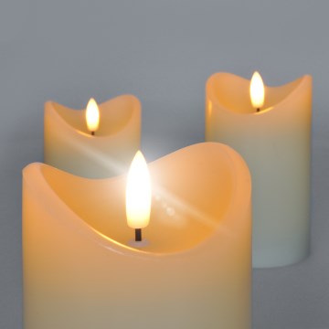 KIT 3x LED Naturligt vaxljus LED/3xAAA/varm vit
