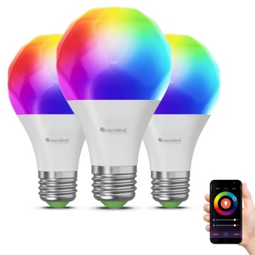 KIT 3x LED RGBW dimbar lampa ESSENTIALS A60 E27/8,5W/230V CRI 90 2700-6500K Wi-Fi - Nanoleaf