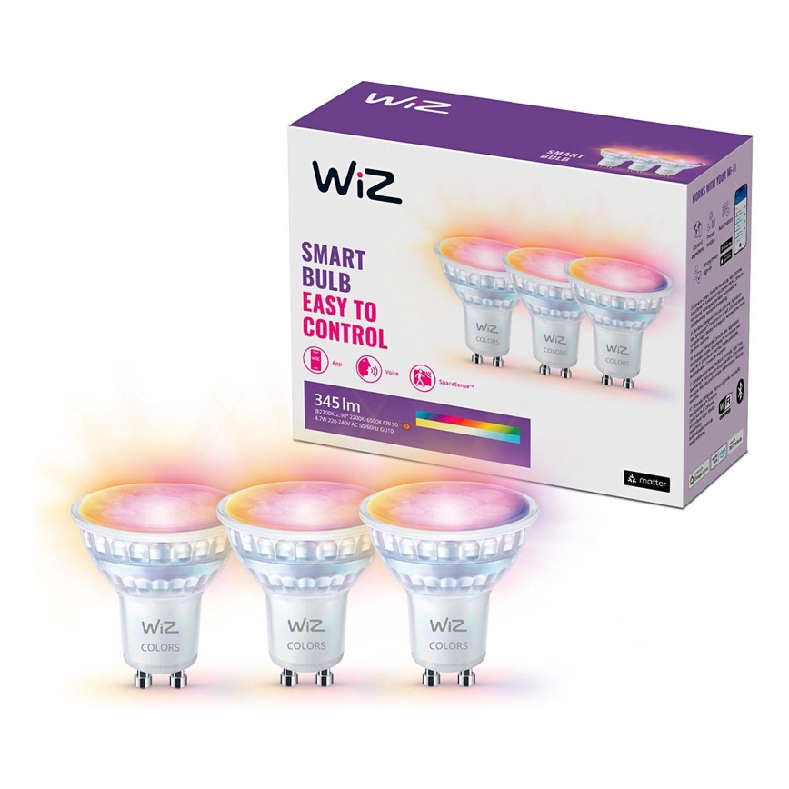 KIT 3x LED RGBW dimbar lampa PAR16 GU10/4,7W/230V 2200-6500K Wi-Fi - WiZ