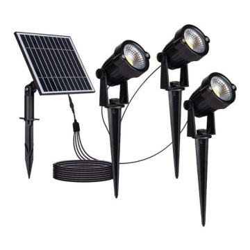 KIT 3x LED utomhus solcellslampa 3xLED/1,2W/3,7V IP65 3000K