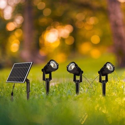 KIT 3x LED utomhus solcellslampa 3xLED/1,2W/3,7V IP65 3000K