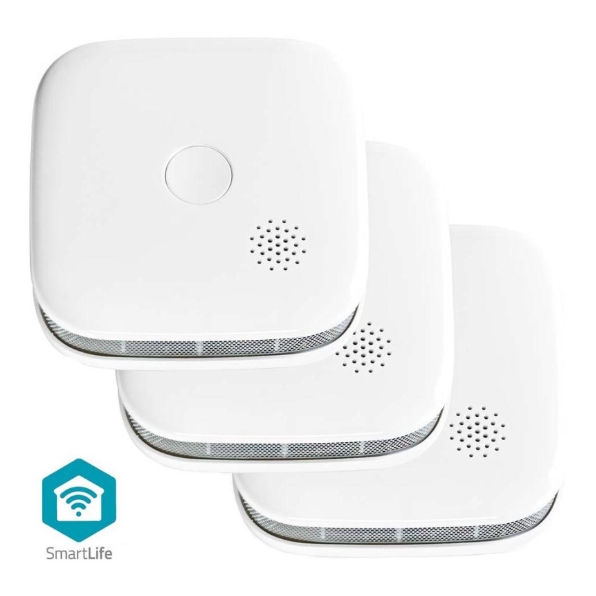 KIT 3x Rökdetektor SmartLife 3V/1xCR123A Wi-Fi Tuya