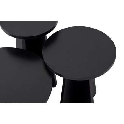 KIT 3x Sidobord LUME diameter 28/33/43 cm svart